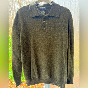 Jan Paulsen vintage “Life” men’s Lambs Wool XL crew neck polo sweater w/3 button